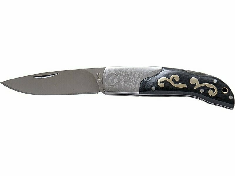 NAVAJA CON PUÑO MADERA DECORADA Y HOJA DE 6 CM
