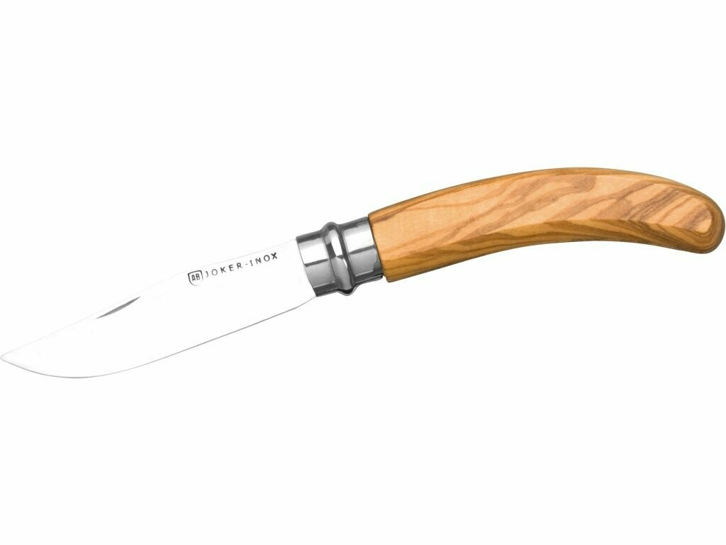 NAVAJA CON PUÑO DE OLIVO VIROLA GIRATORIA CON BLOQUEO Y HOJA DE 8 CM