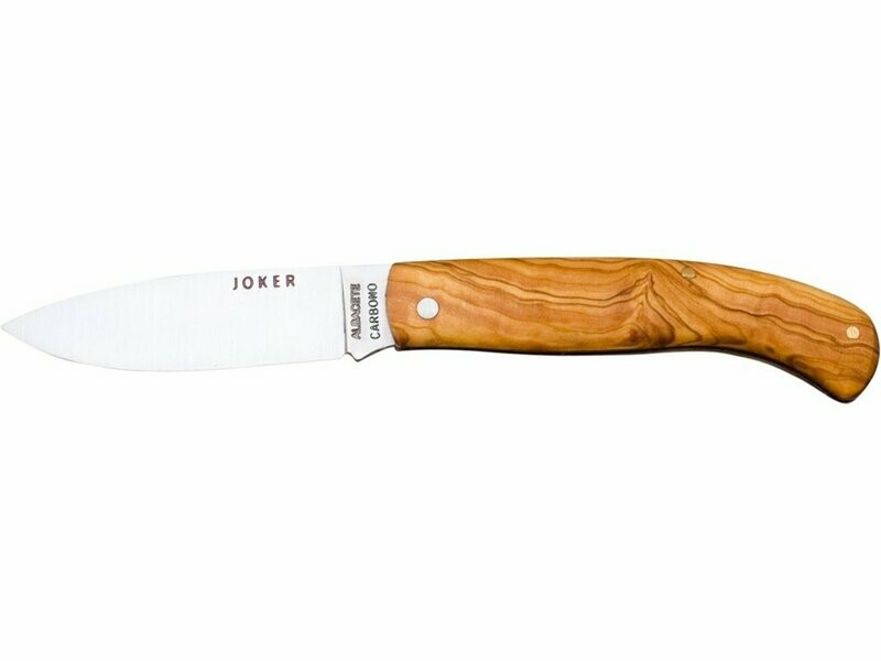 NAVAJA DE BOLSILLO DE ANTAÑO CON CACHAS DE OLIVO ACERO CARBONO Y HOJA DE 8 CM