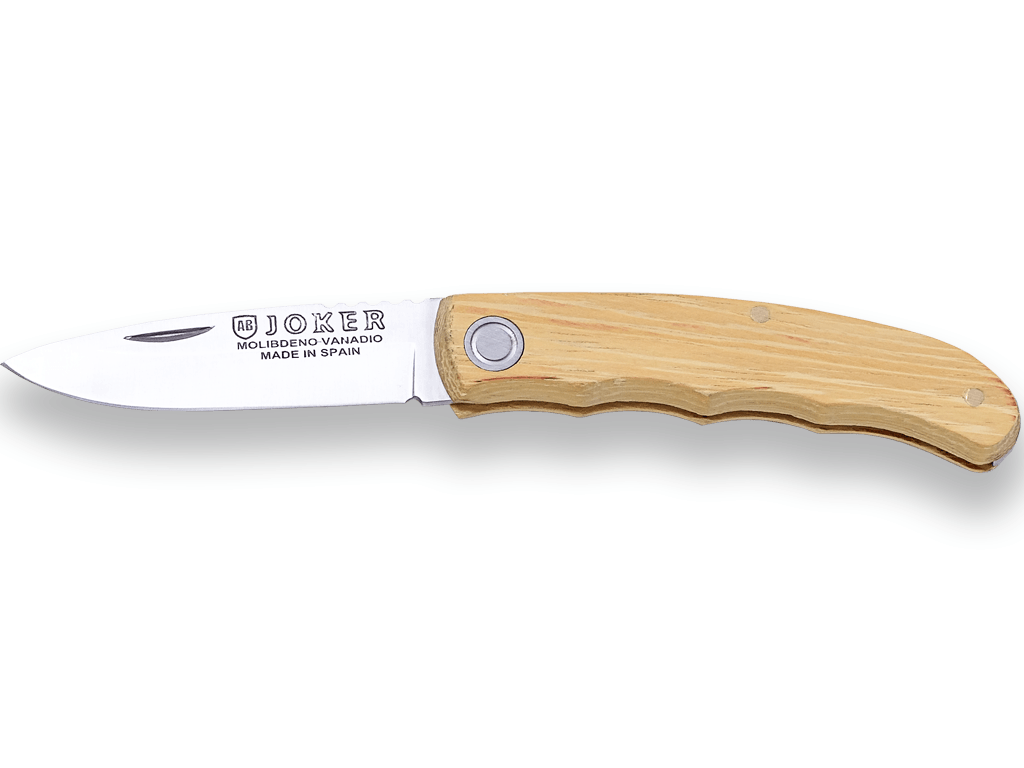 NAVAJA DE BOLSILLO JOKER ACERO INOX MOVA HOJA 6 CM CACHAS MADERA DE DIFOU