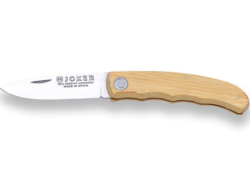 NAVAJA DE BOLSILLO JOKER ACERO INOX MOVA HOJA 6 CM CACHAS MADERA DE DIFOU