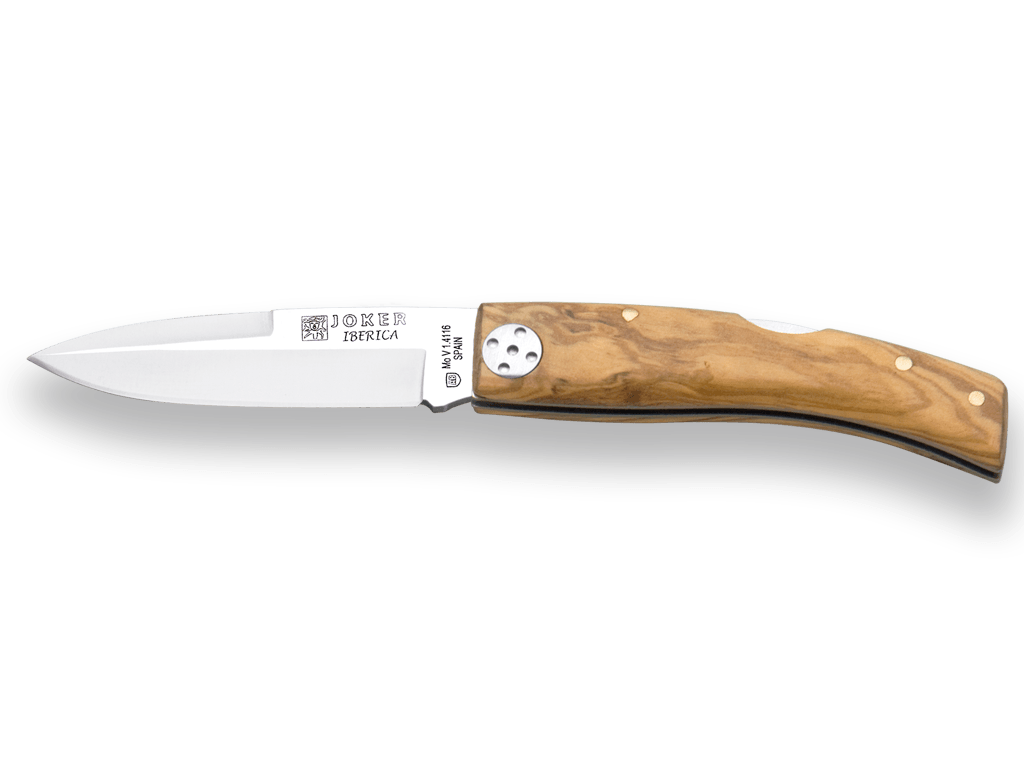 NAVAJA DEPORTIVA CON CACHAS DE OLIVO Y HOJA DE 7.5 CM