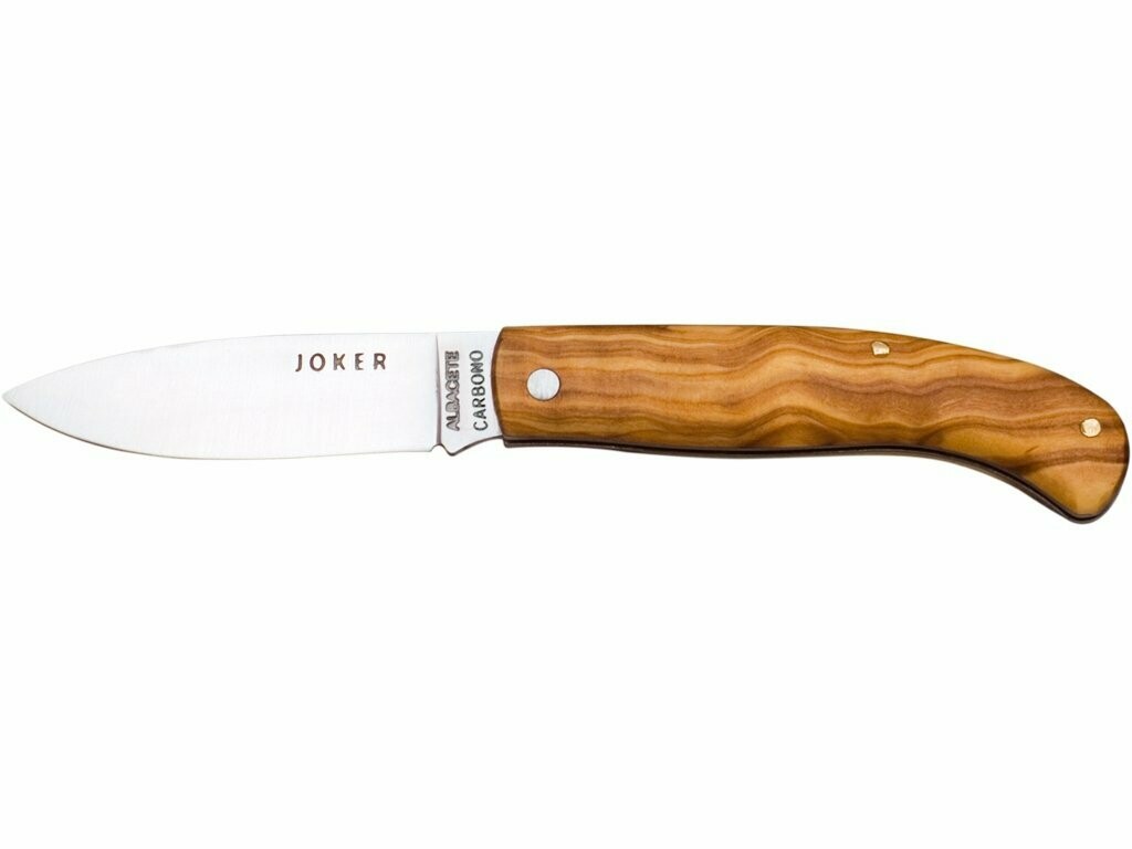 NAVAJA DE BOLSILLO CON CACHAS DE OLIVO ACERO CARBONO Y HOJA DE 7 CM