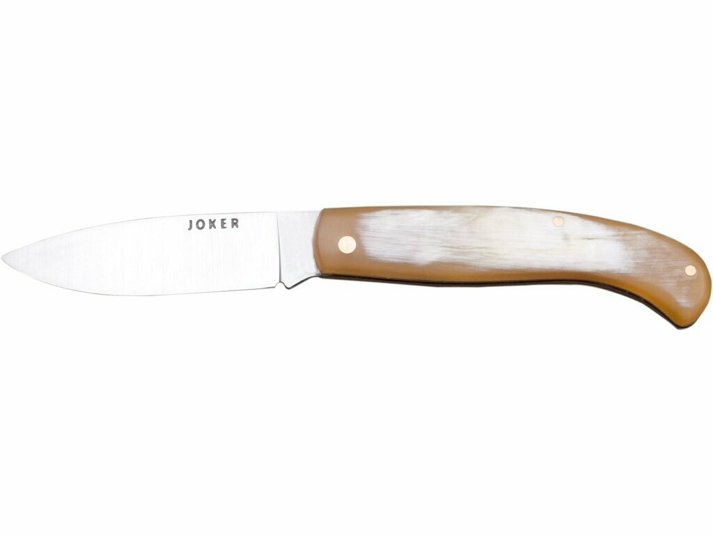 NAVAJA DE PISTÓN CON CACHAS EN ASTA DE TORO Y HOJA INOX DE 8 CM