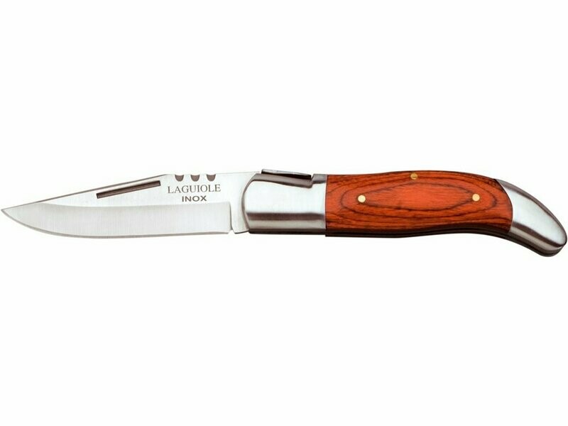 NAVAJA LAGUIOLE CACHAS DE MADERA ROJA Y HOJA DE 9 CM
