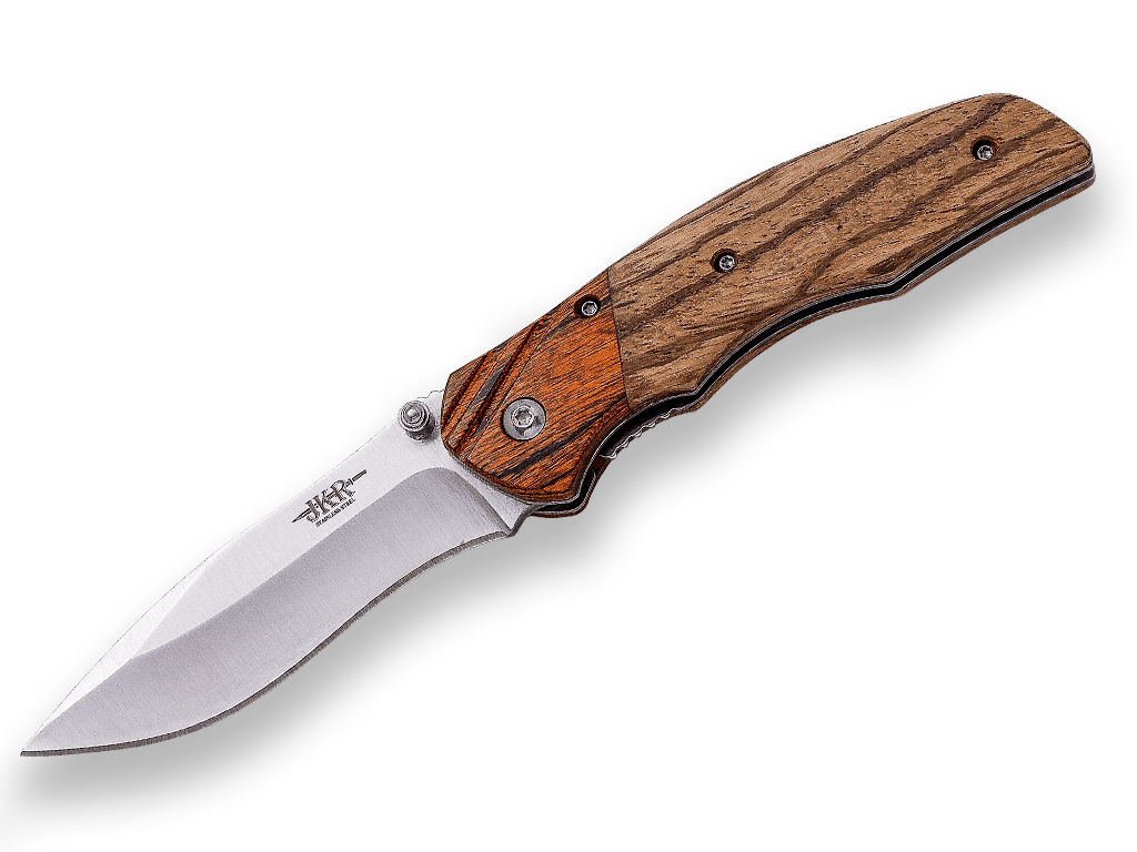 NAVAJA DEPORTIVA CON APERTURA MANUAL. HOJA ACERO INOX 8 CM Y PUÑO MADERA