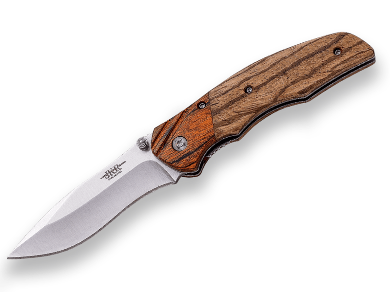 NAVAJA DEPORTIVA CON APERTURA MANUAL. HOJA ACERO INOX 8 CM Y PUÑO MADERA