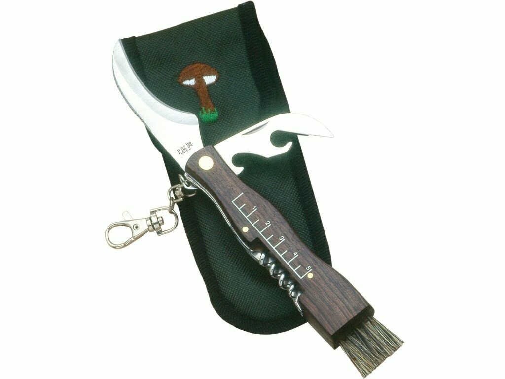 NAVAJA PARA SETAS CON SACACORCHO HOJA DE 7 CM Y FUNDA DE NYLON