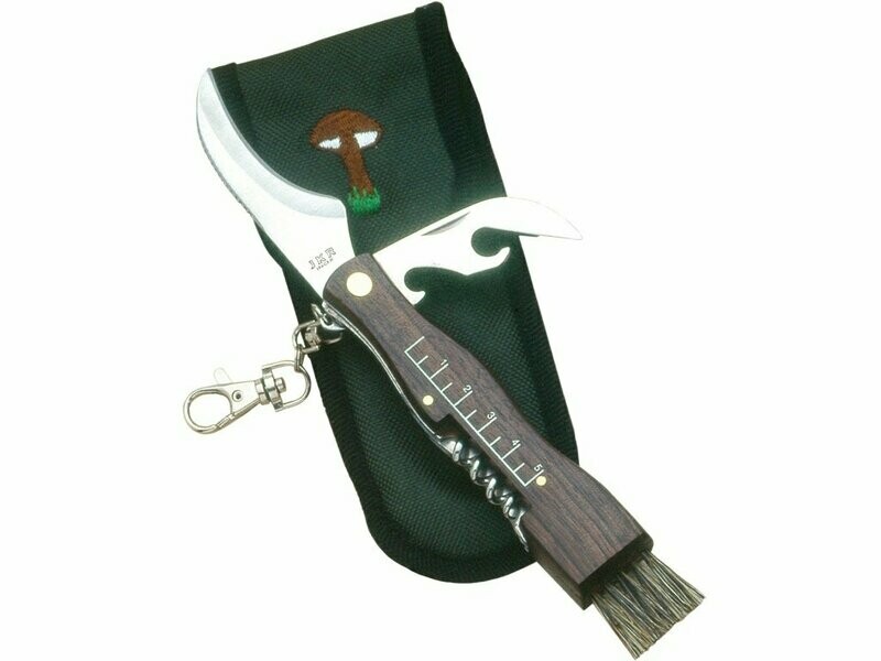 NAVAJA PARA SETAS CON SACACORCHO HOJA DE 7 CM Y FUNDA DE NYLON