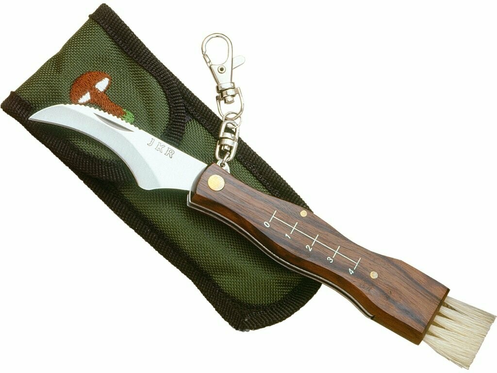 NAVAJA PARA SETAS GRANDE DE HOJA 7 CM CON FUNDA DE NYLON.