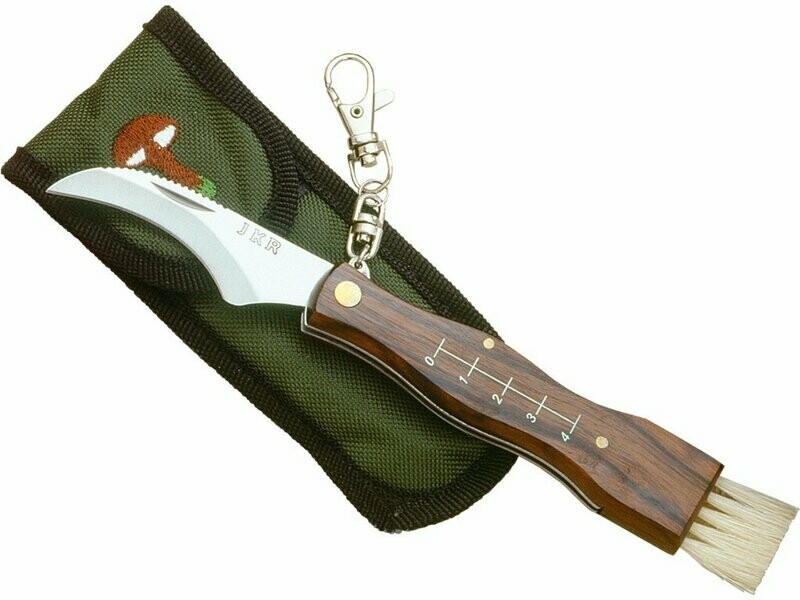 NAVAJA PARA SETAS GRANDE DE HOJA 7 CM CON FUNDA DE NYLON.