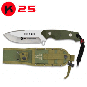 CUCHILLO K25 BRAVO - CACHAS EN VERDE HOJA 12,5CM