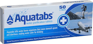 PASTILLAS POTABILIZADORAS AQUATABS 50 COMPRIMIDOS