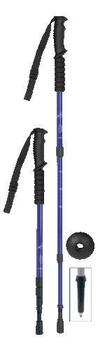 BASTON TREKKING ALUMINIO AZUL 4 TRAMOS