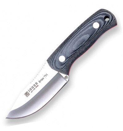 CUCHILLO BUSHCRAFT JOKER ERIZO CON CACHAS EN MICARTA NEGRA HOJA 7,5CM.
