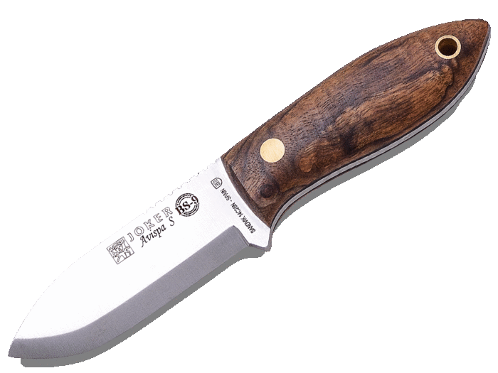 CUCHILLO JOKER AVISPA - PUÑO NOGAL - HOJA 8 CM.