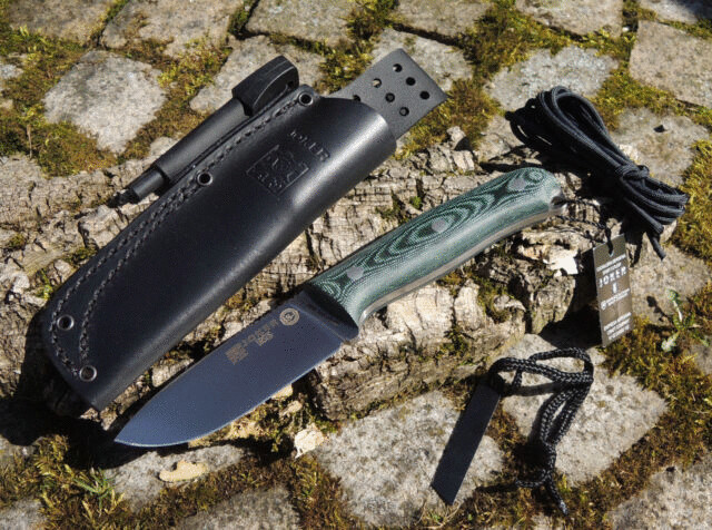 CUCHILLO JOKER URSUS BS9-MICARTA VERDE-CON PEDERNAL
