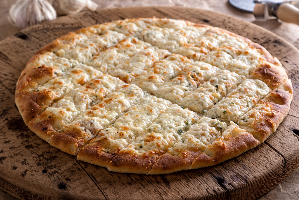 Nr.E-1 Pizzabrot mit Kräuterbutter und Käse