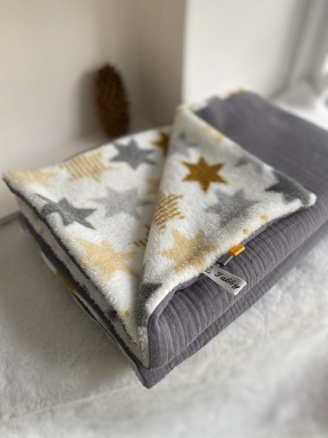 Couverture Double Gaze Et Polaire A Etoiles