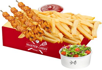 Nr.101 Puten-spieß mit Pommes