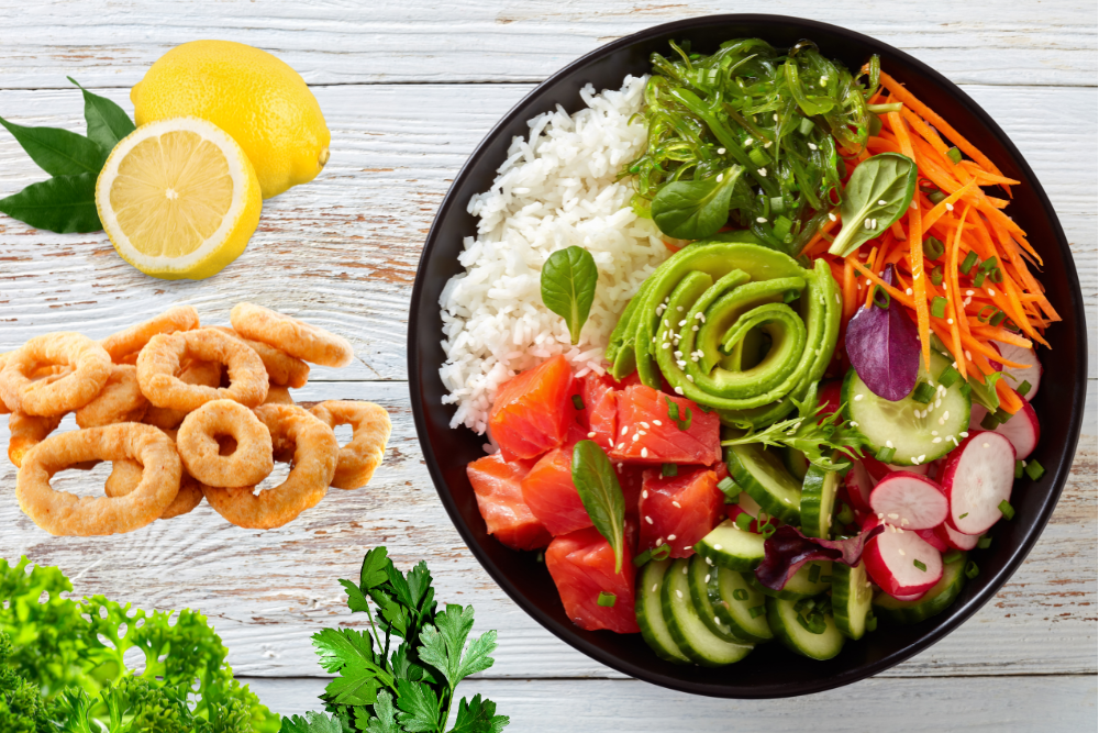 Nr. 08 Bowl mit Paniertes  Calamari