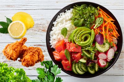 Nr. 10 Bowl mit Crispy Chicken  Wings