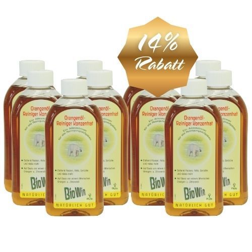10er Set - BioWin Flaschen Orangenöl-Reiniger Konzentrat 10er Set - BioWin Flaschen Orangenöl-Reiniger Konzentrat