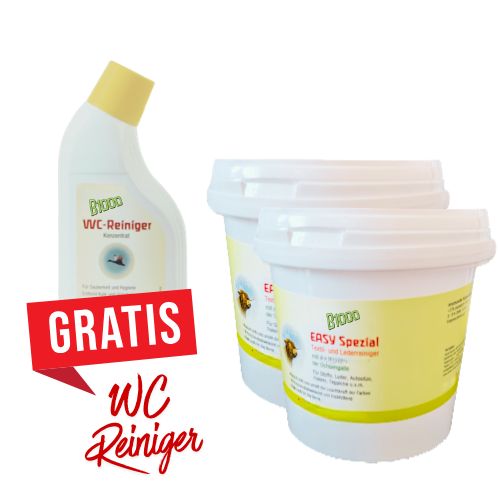 2x Easy Spezial Textilreiniger Eimer 1000ml + WC Reiniger