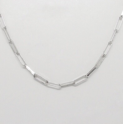 Cadena gruesa de plata rodiada