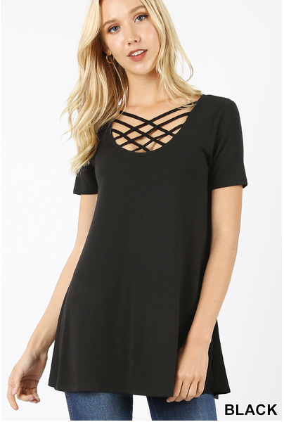 Premium fabric triple lattice top