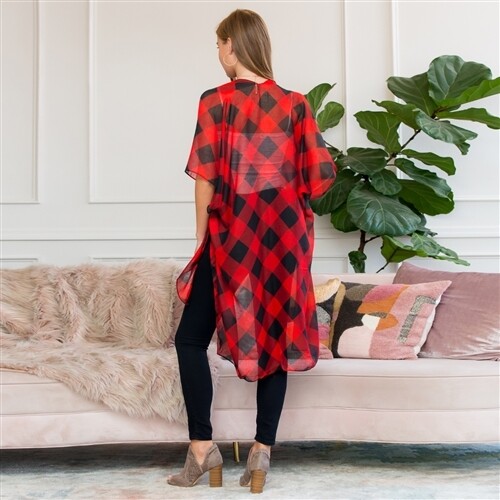 buffalo plaid kimono