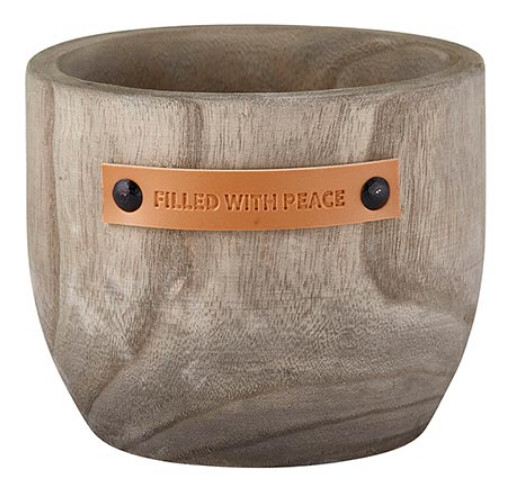 Wood Planter- Filled with Peace
