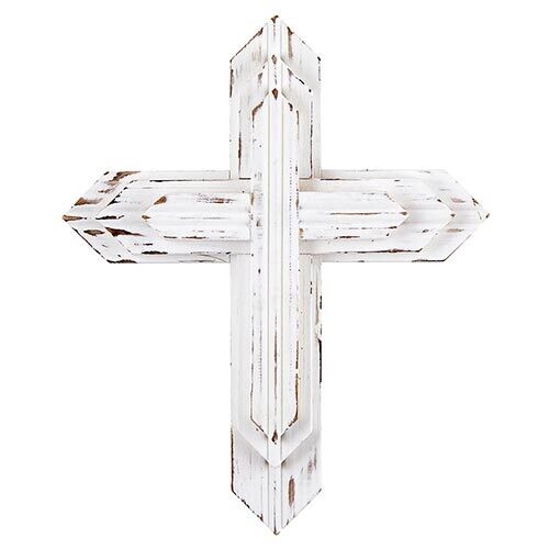 Fir Wood Distressed Cross