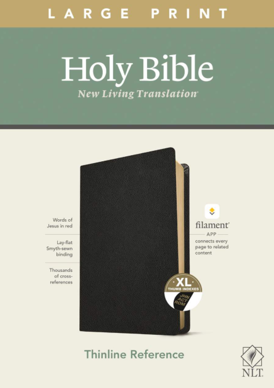 NLT Thinline Reference Bible, Filament Enabled Edition | Genuine Leather, 10.25 Text Size, Indexed