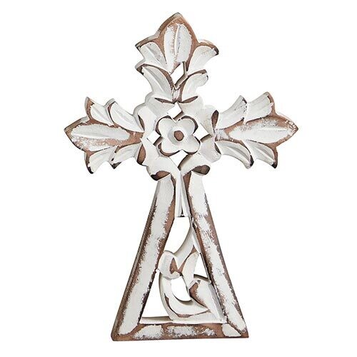 Ornate Flower Carved Cross