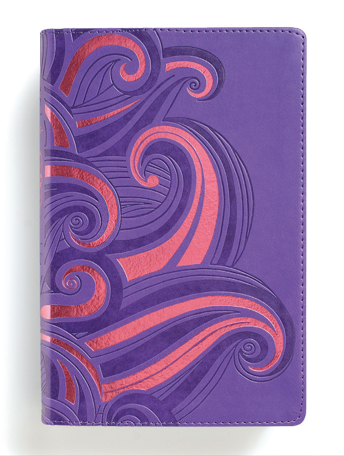 Hands-On Bible NLT: Purple and Pink Swirl