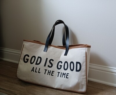 God is Good Canvas & Leather Tote