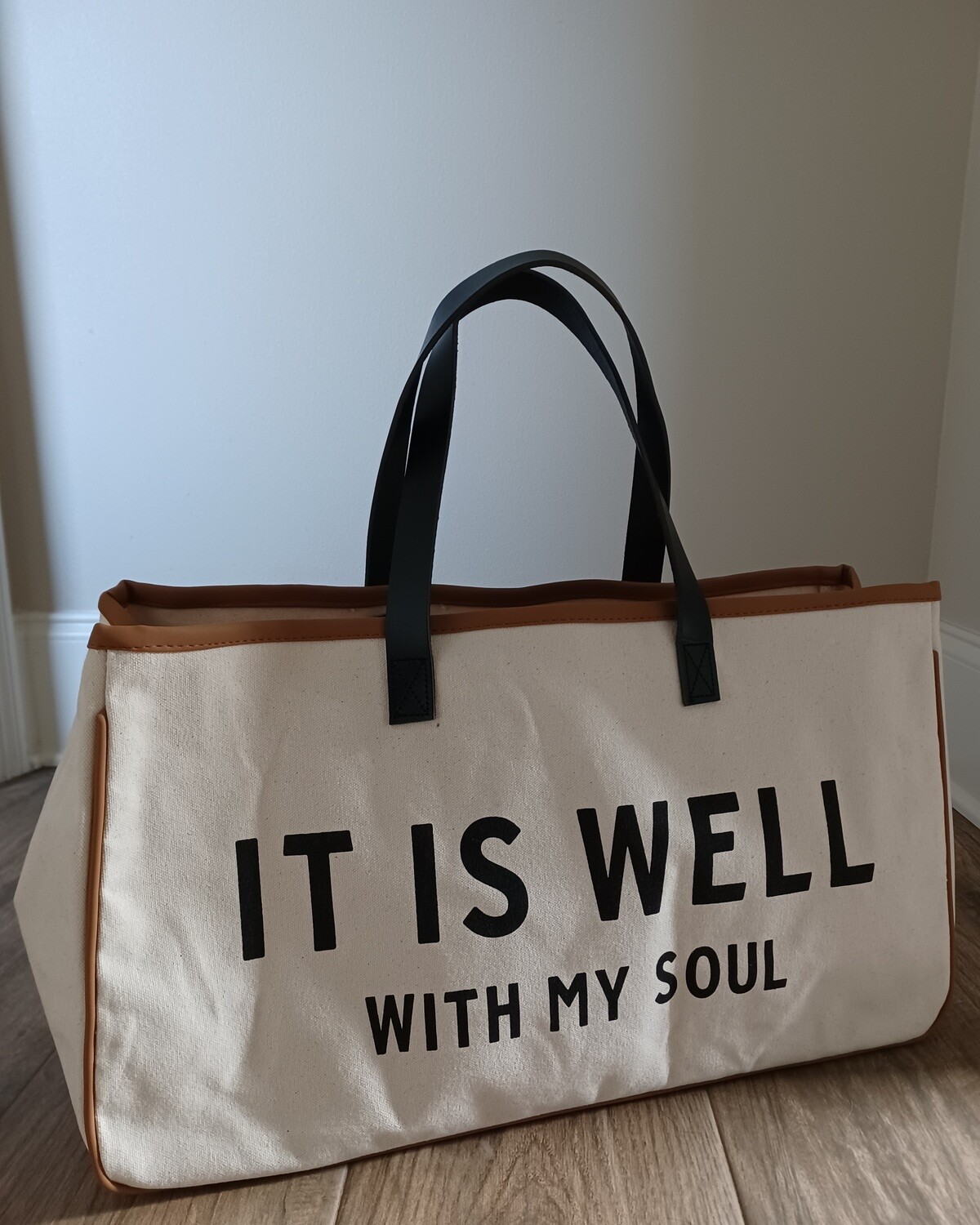 It Is Well Canvas & Leather Tote