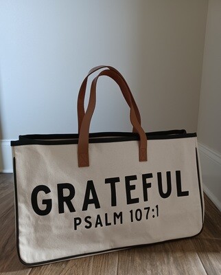 Grateful Canvas & Leather Tote