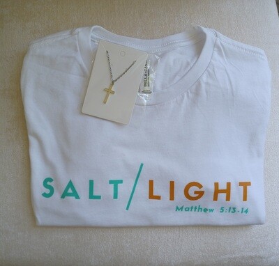 Salt Light T-Shirt + Cross Necklace