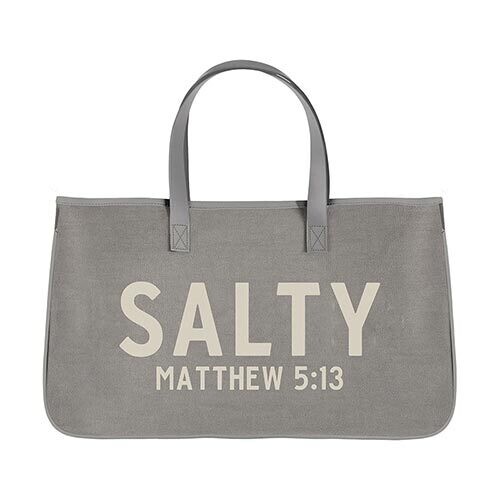 Salty Leather & Canvas Tote Bag