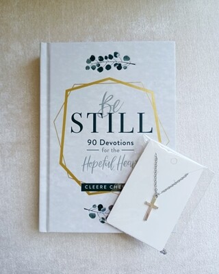 Be Still Devotional + Cross Necklace