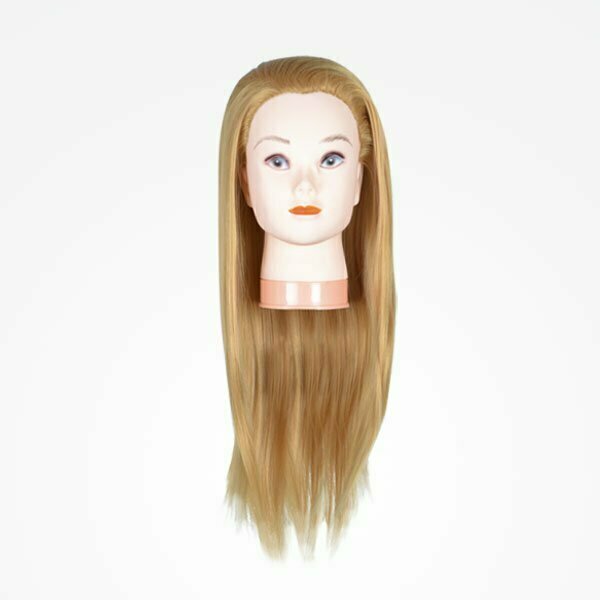 Cabeza de Maniquí para Prácticas de Peluquería Cabello Sintético Rubio 60cm
