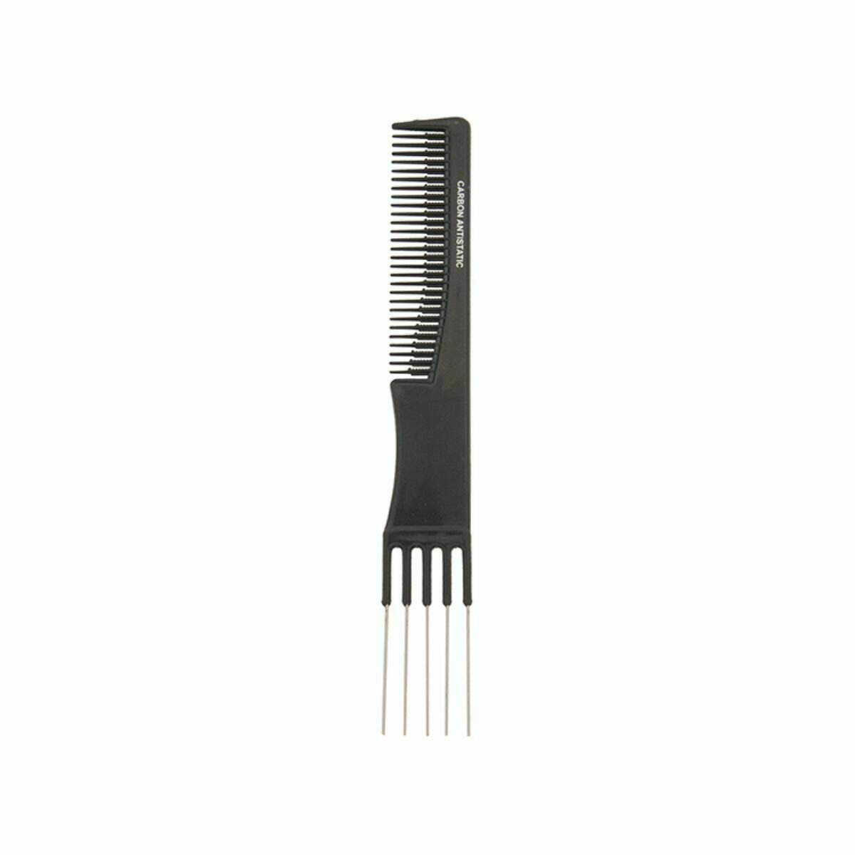 Disprof Peine Carbono Antiestático  Ahuecador 5 púas metal