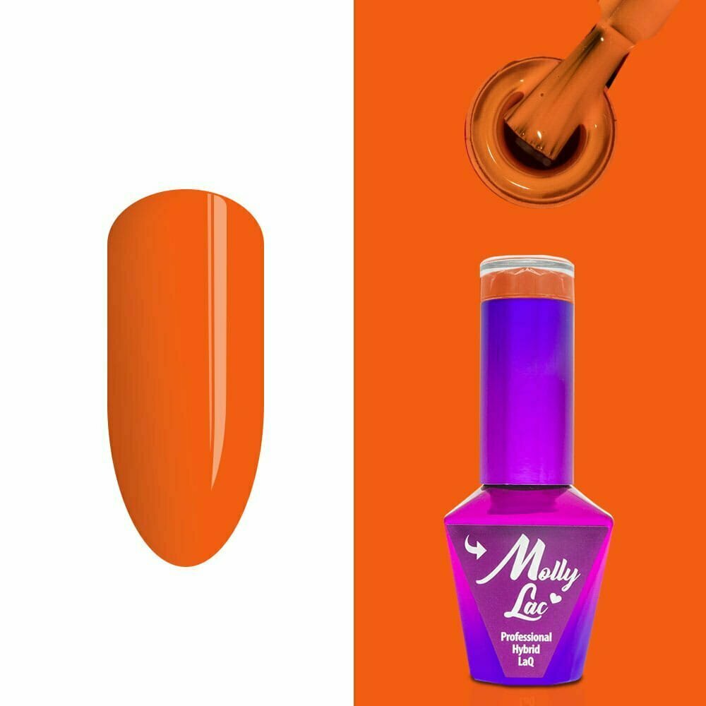 Molly Lac Esmalte Semipermanente 10ml Color 133 Neons Naranja