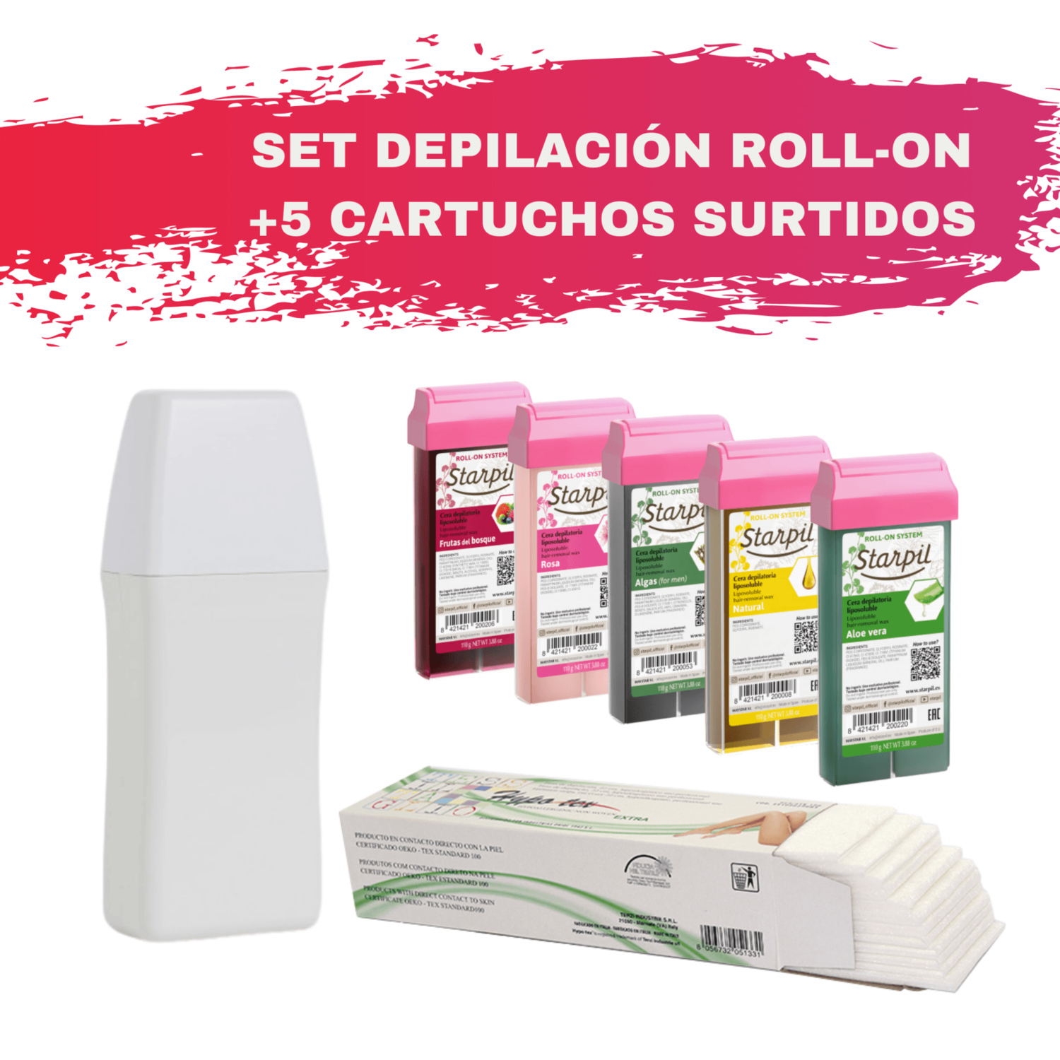 Set Depilación Roll On Completo 5 cartuchos a elegir
