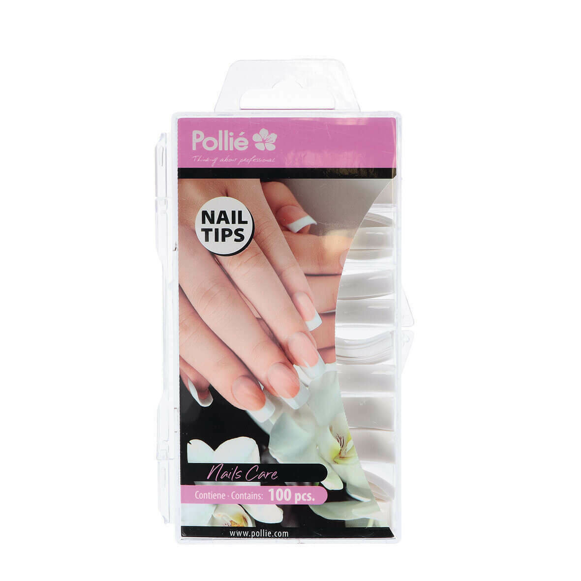 Tips de uñas blancos Square anclaje corto caja 100 uds surtidas