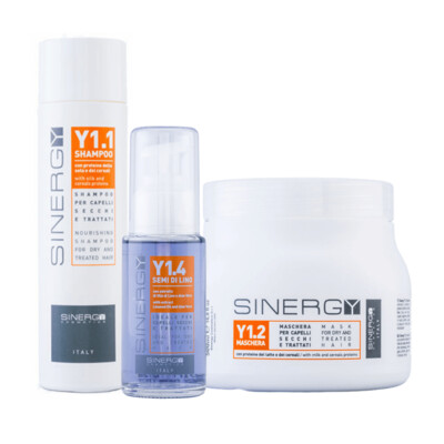 Rutina de cuidado Sinergy Y1.1 para cabello seco y tratado químicamente