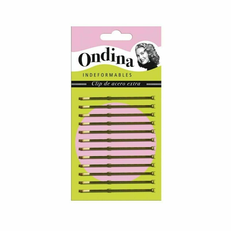 Clip acero extra color rubio Ondina 12 uds.