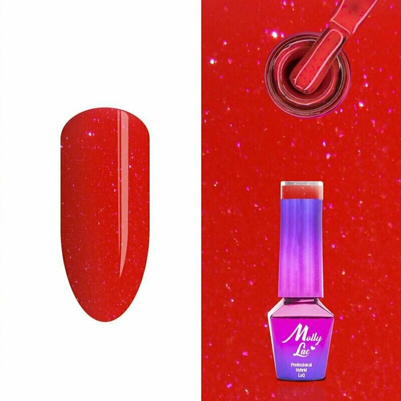 Molly Lac Esmalte Semipermanente 10ml Color 195 Hearts&Kisses Dazzling Heart